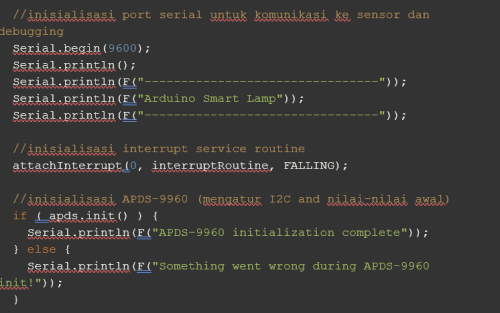 Kode Program Lampu Pintar