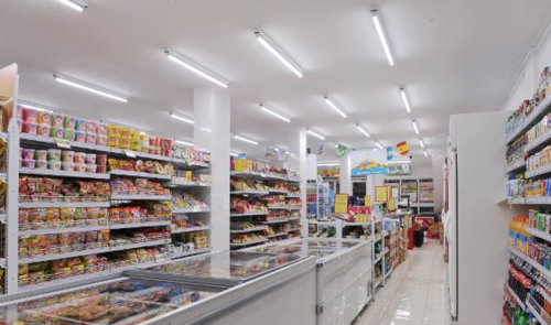 Lampu neon di Alfamart