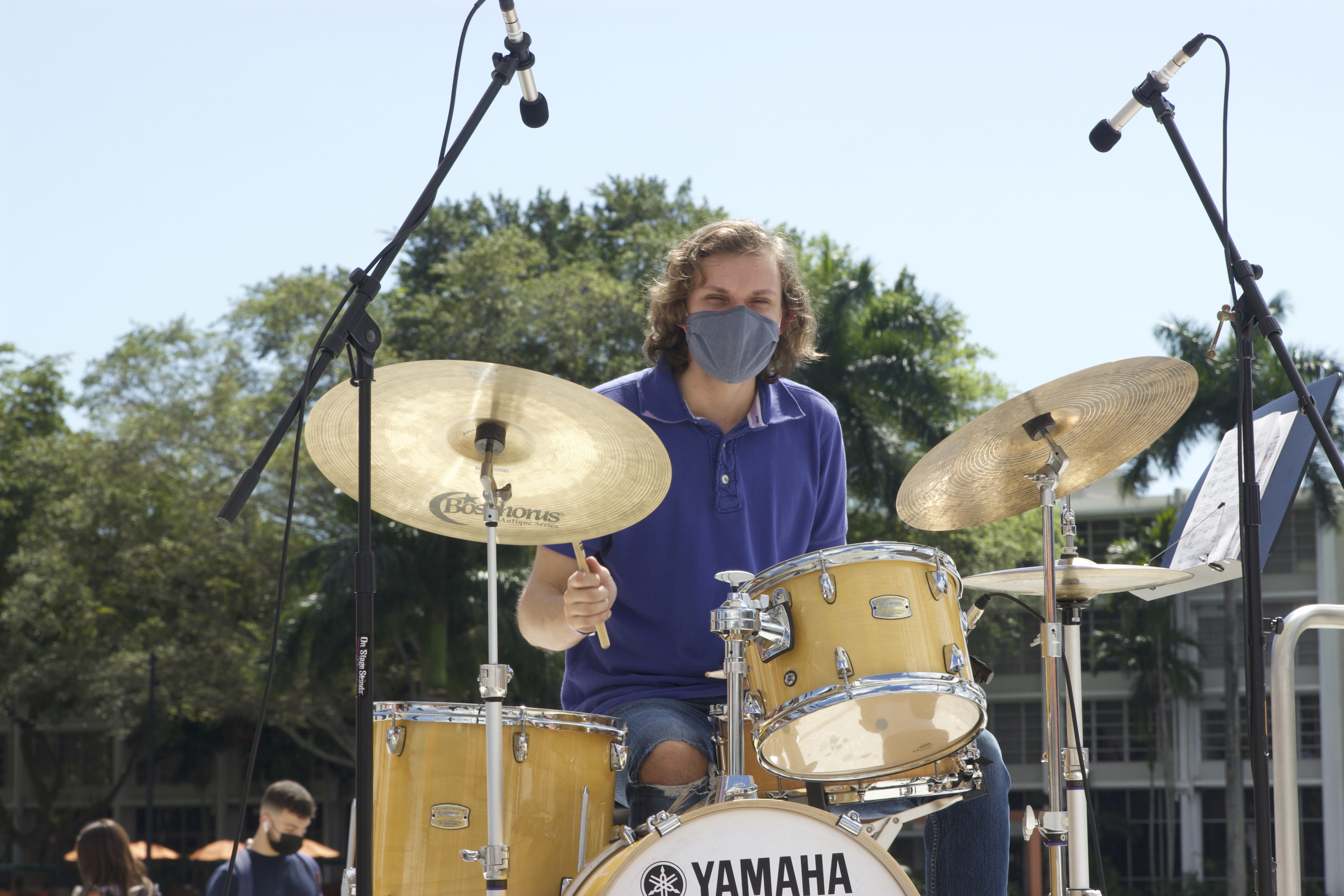 Henry Drumming Outside