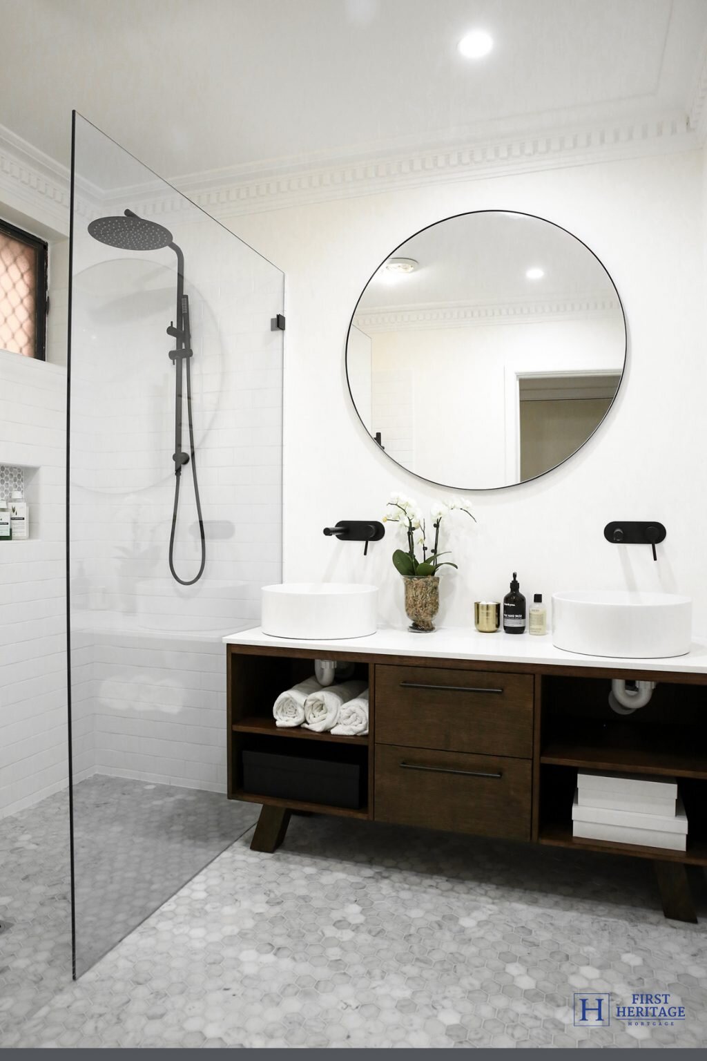 Design planes in your bathroom help promote serenity.