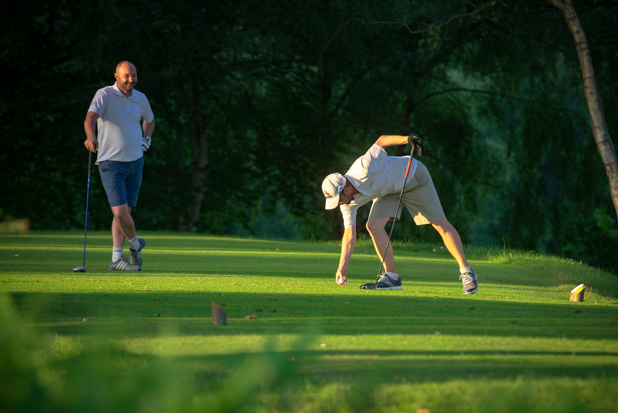 Golfers on green