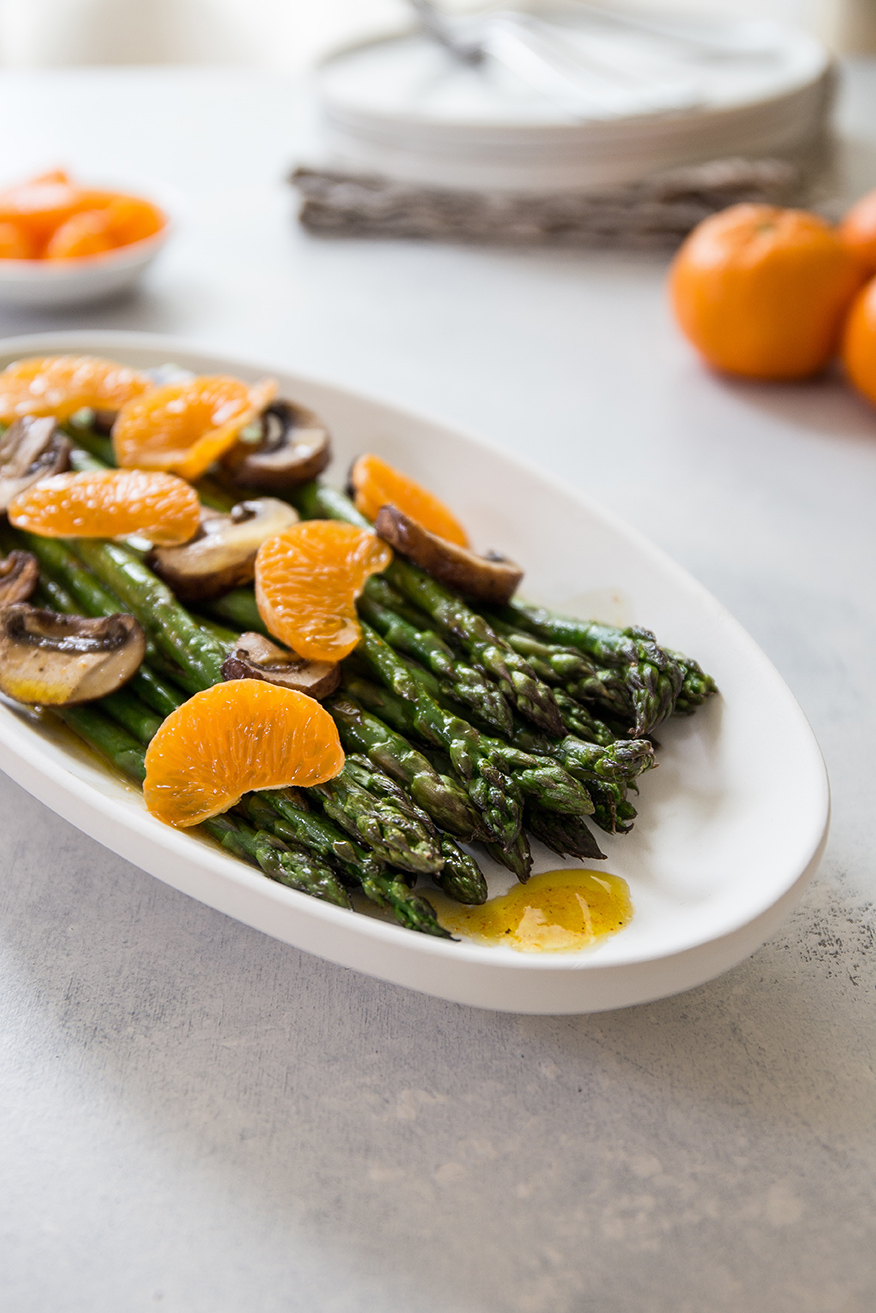 Roasted Asparagus and Cremini Mushrooms with Mandarin Vinaigrette Recipes Halos Mandarins