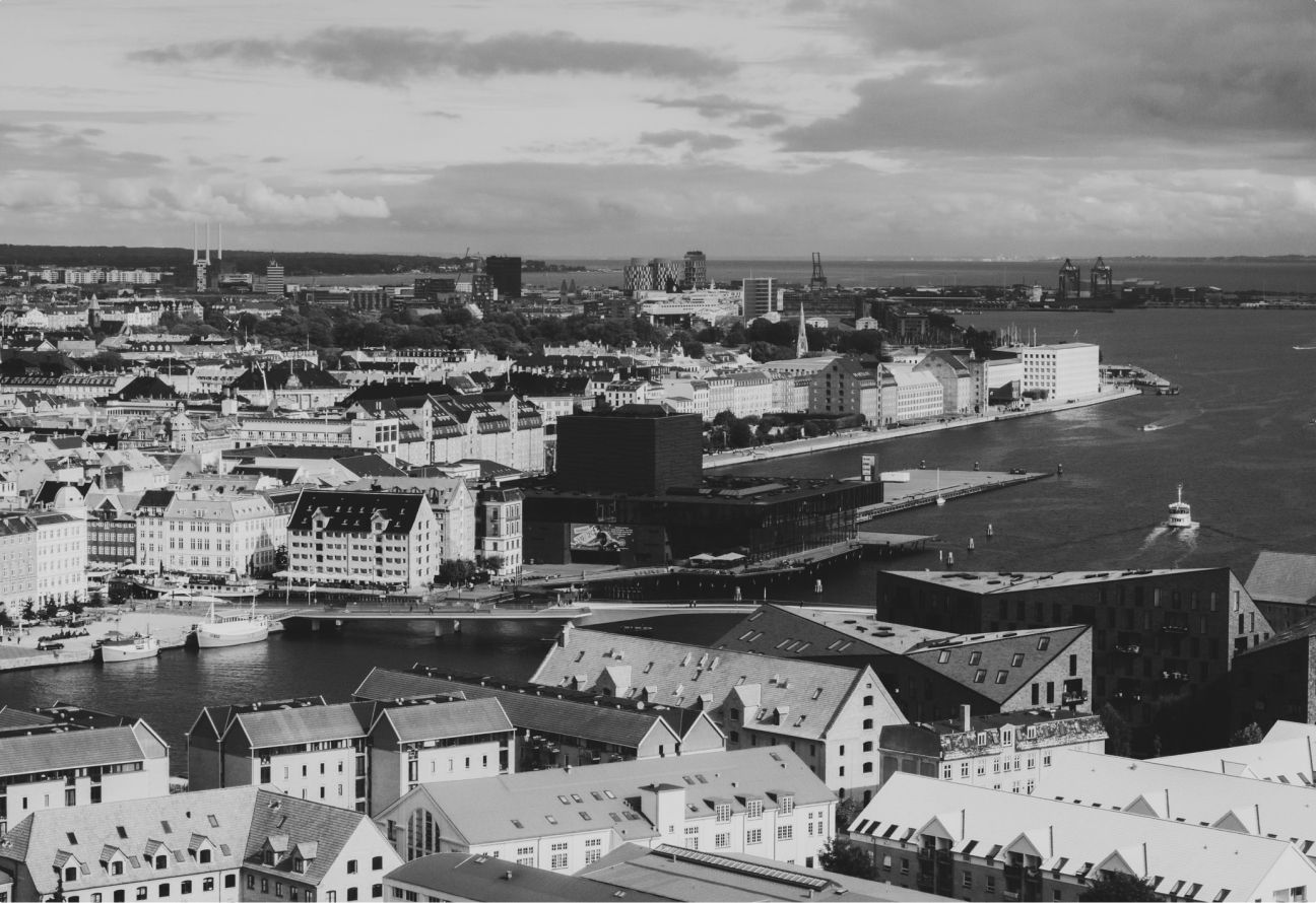 Birds eye view photography of Odense, Denmark