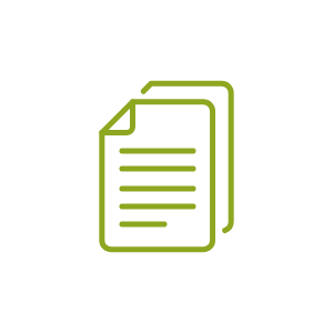green icon of stack pieces of paper