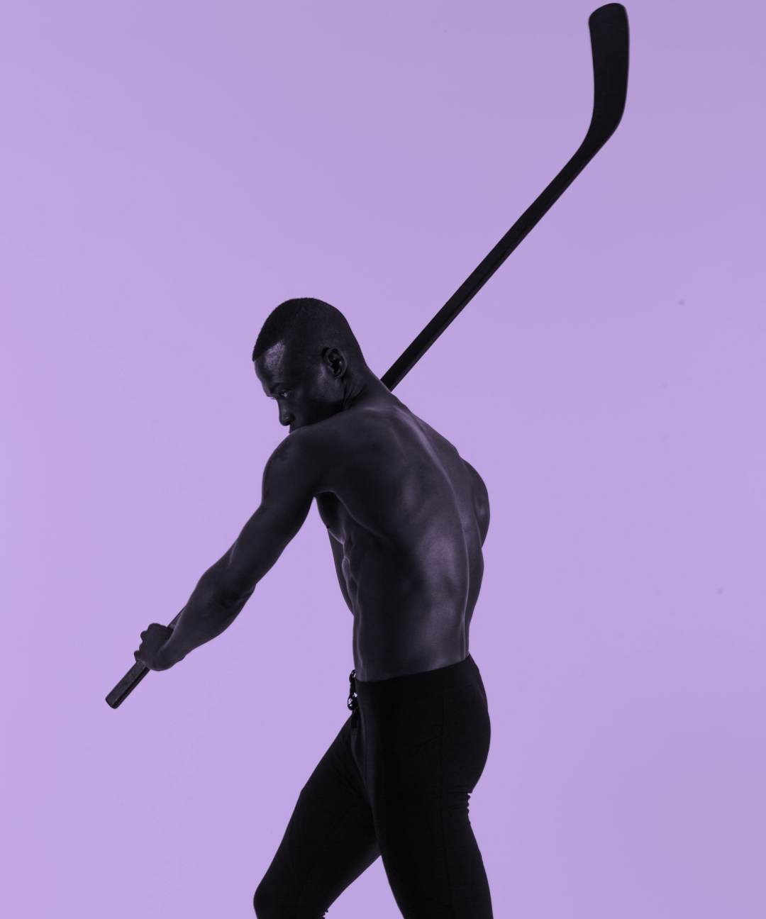 Athlete with a hockey stick