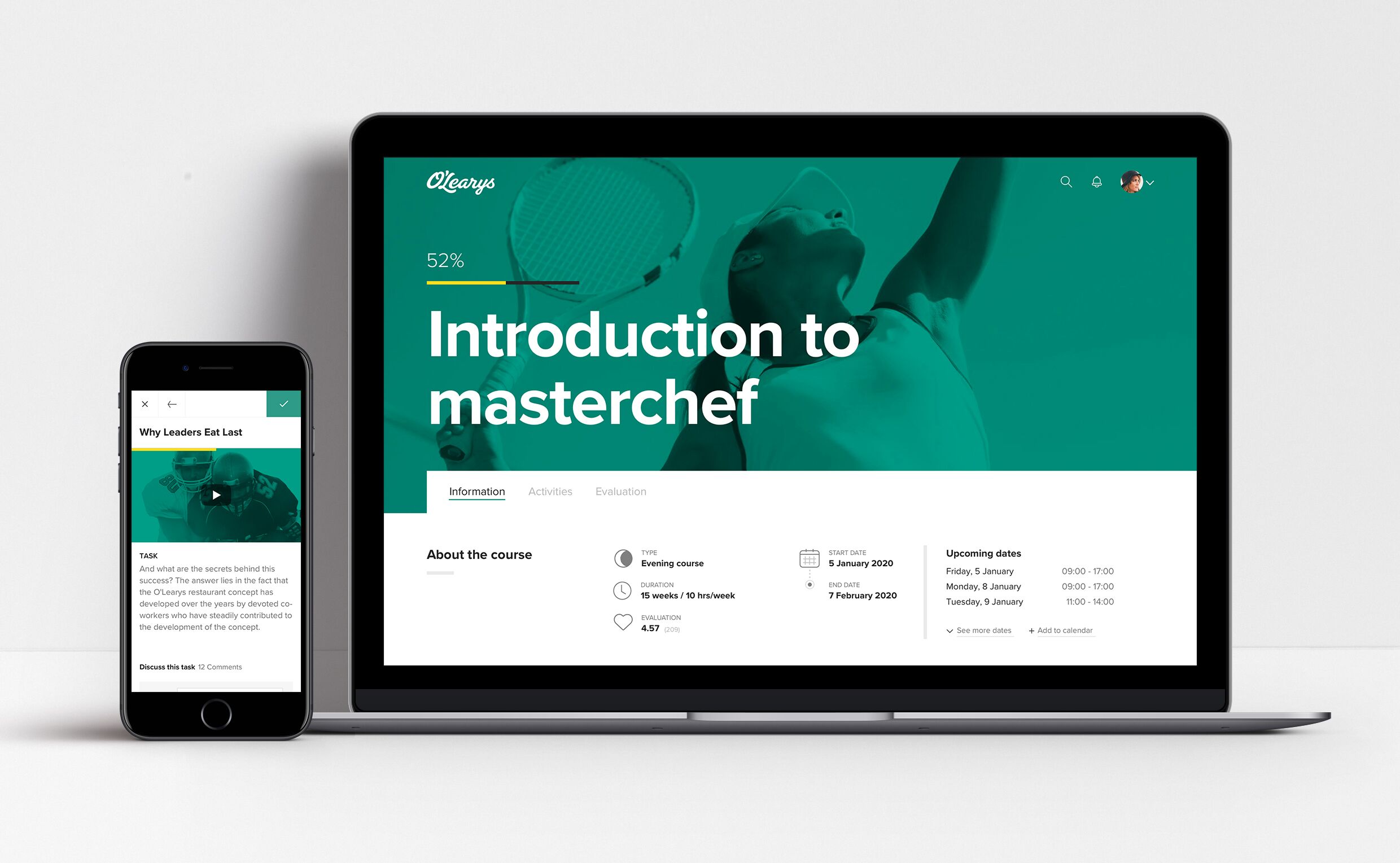 O'Learys' akademi byggt med hjälp av Learnster's LMS