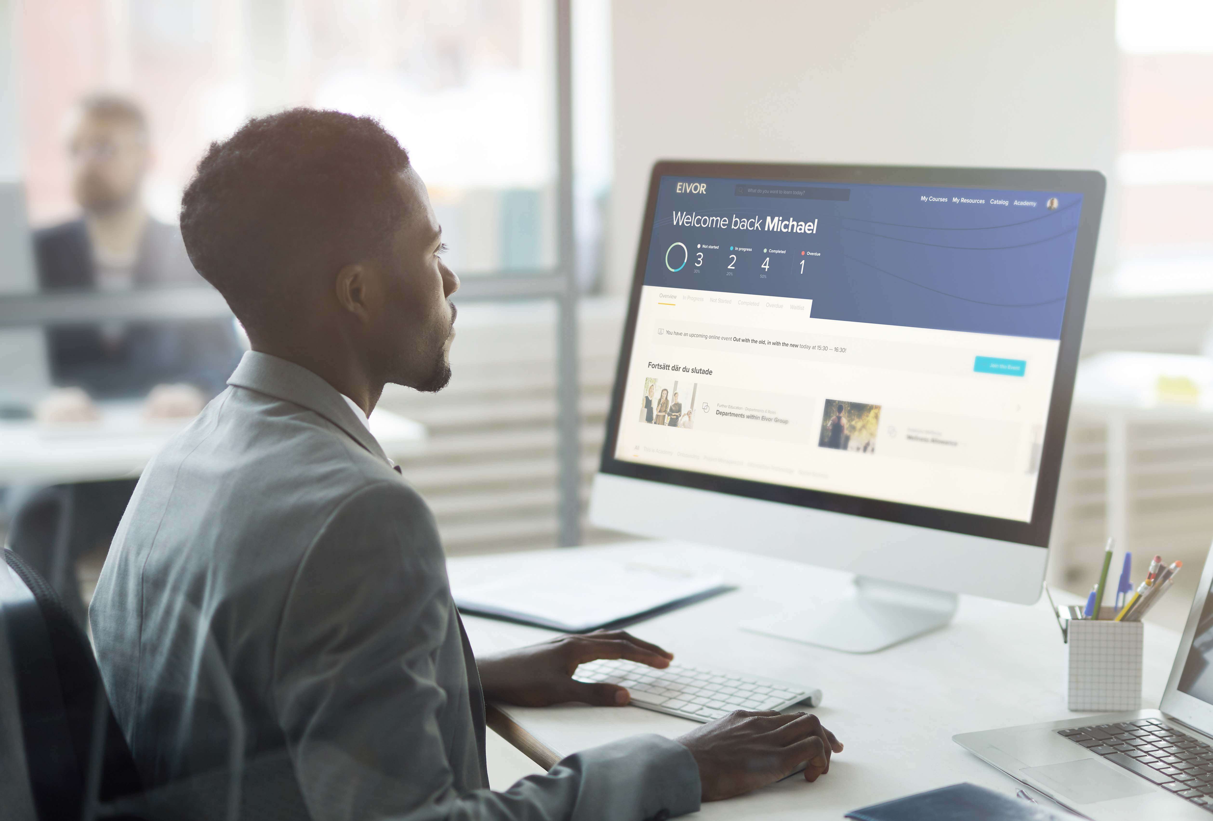 En kund som utbildas i Learnster LMS