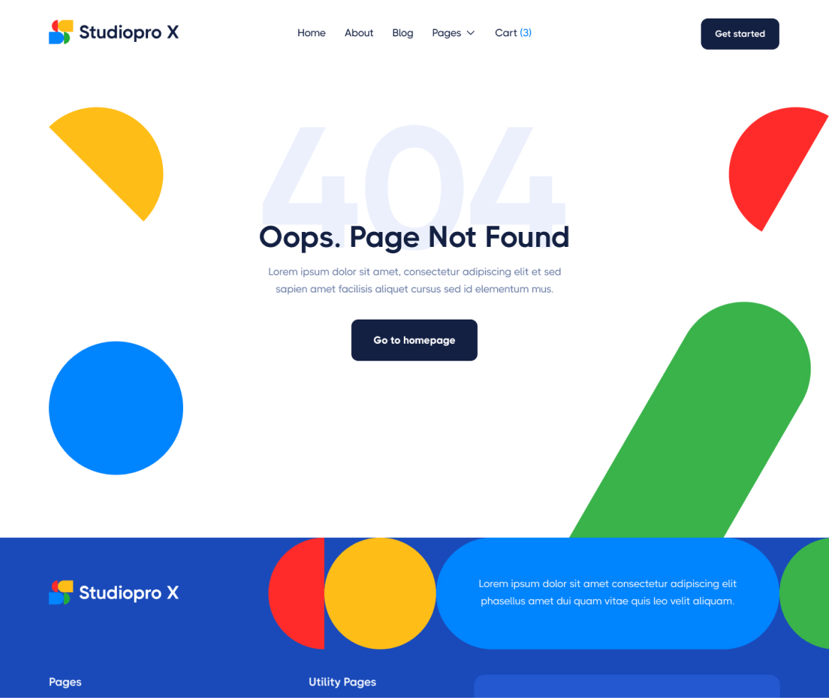 Studiopro X - 404 not found page - Inbound Marketing Agency Webflow Template