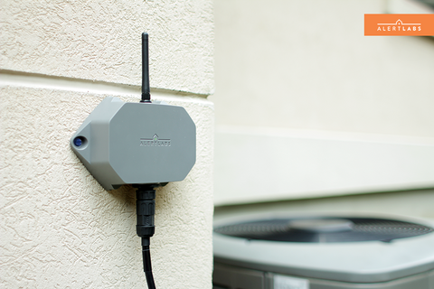 Sentree A/C monitoring system installed on exterior wall