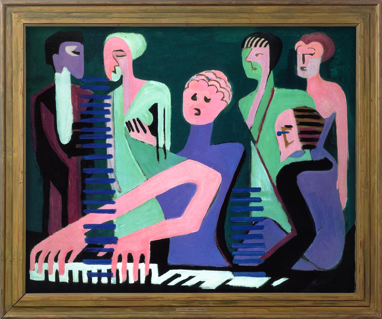 Ernst Ludwig Kichner, Singer on Piano, 1930, Oil on Canvas, 120 x 150 cm