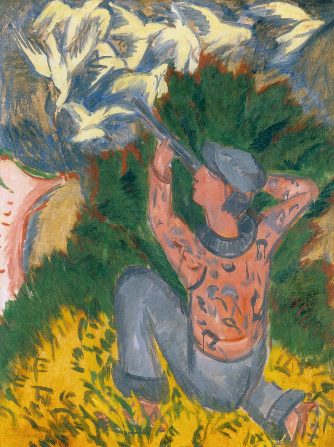 Ernst Ludwig Kirchner, Seagull Hunter in the Woods, 1912, oil on canvas, 118 x 89 cm.