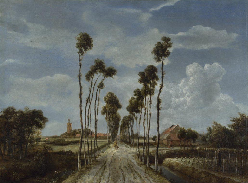Meindert Hobbema, The Avenue at Middelharnis, 1689. Oil on canvas, 104 × 141 cm (National Gallery)