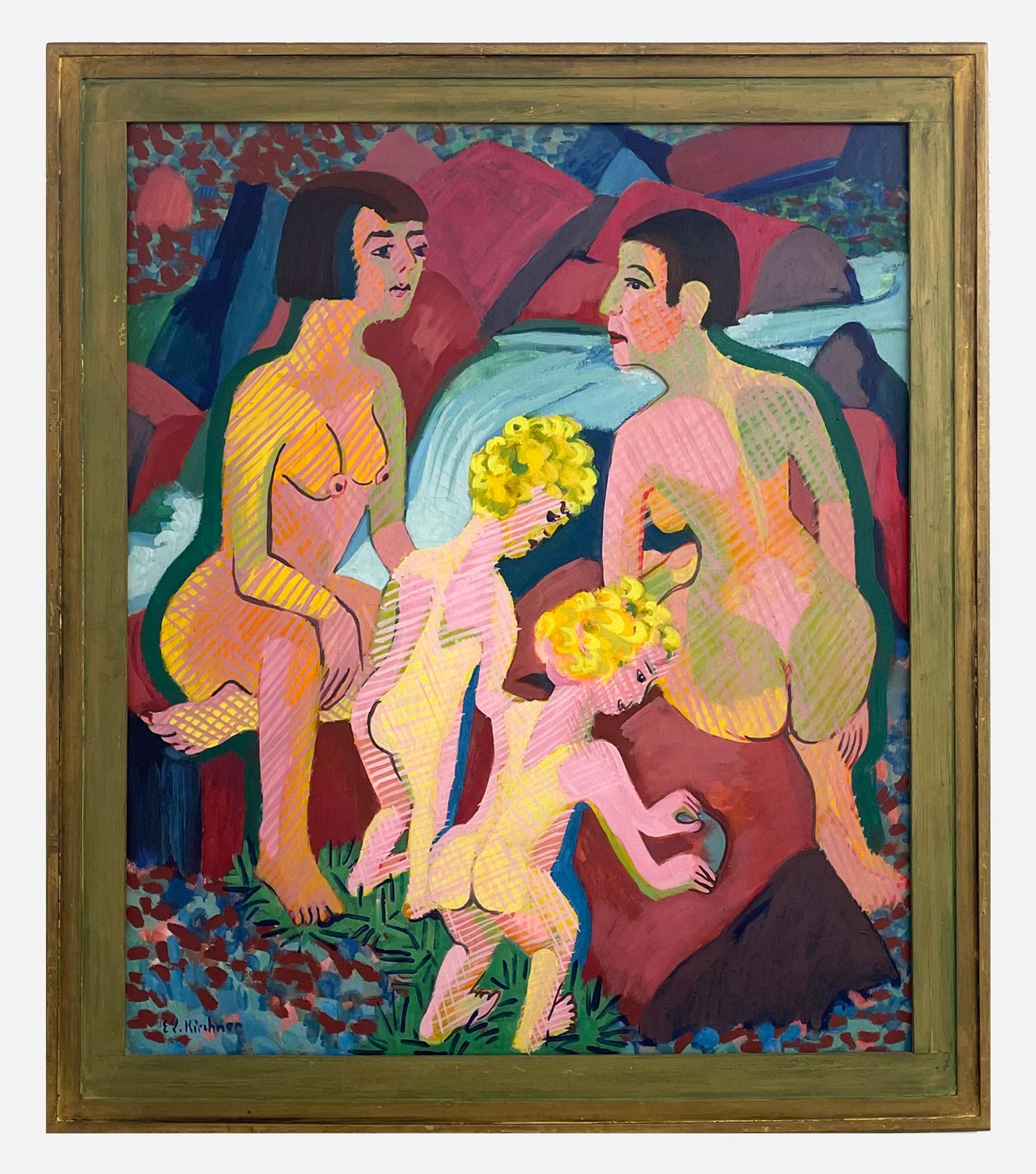Ernst Ludwig Kirchner, Bathing women and children, 1925/32, Oil in canvas, 130 x 110 cm