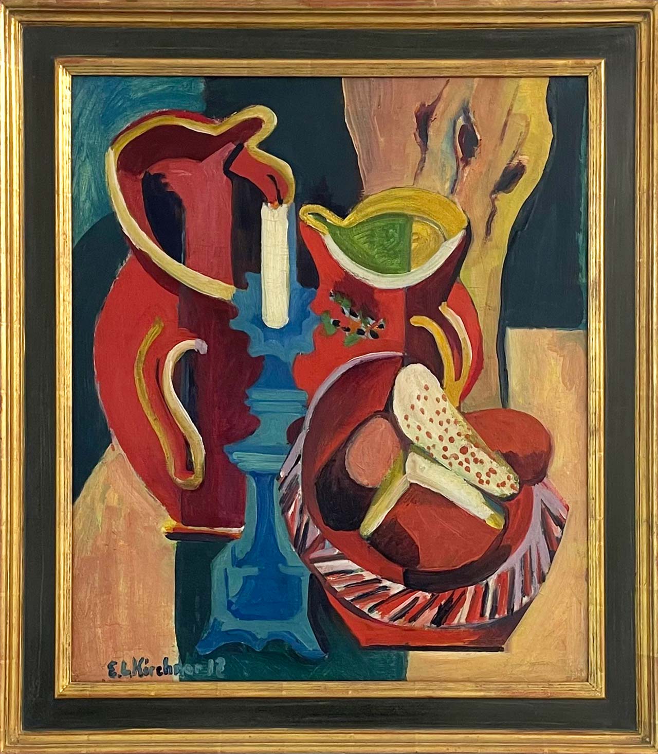 Ernst Ludwig Kirchner, Still Life with Jugs and Candle, 1927