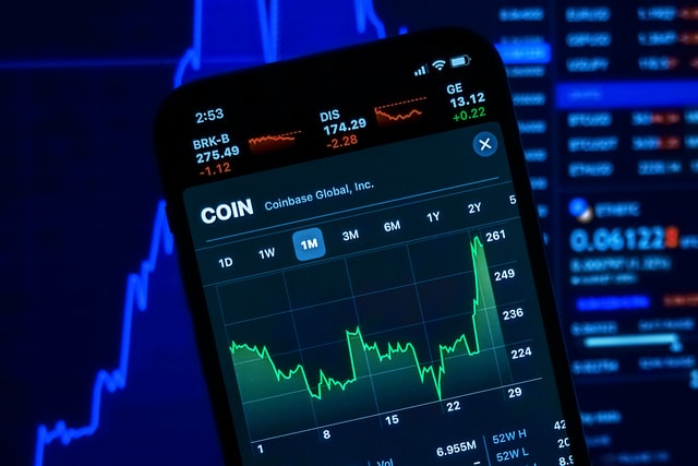 Cryptocurrency trading screen on phone