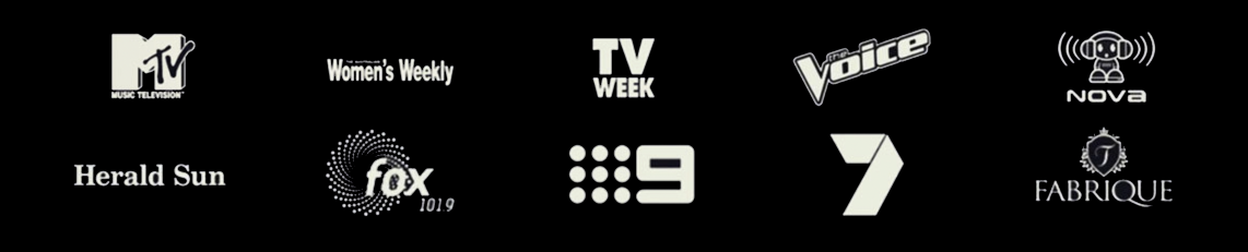 Group of media logos