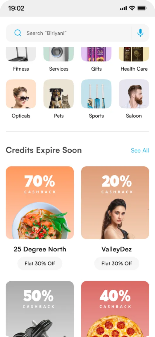 Znap cash ui screen