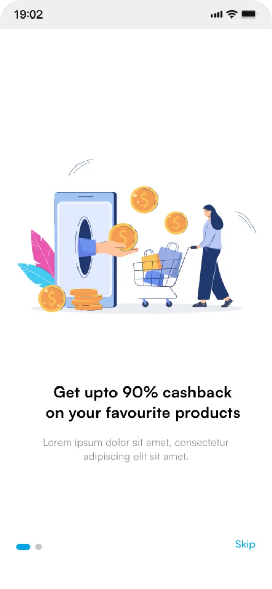 Znap cash ui screen