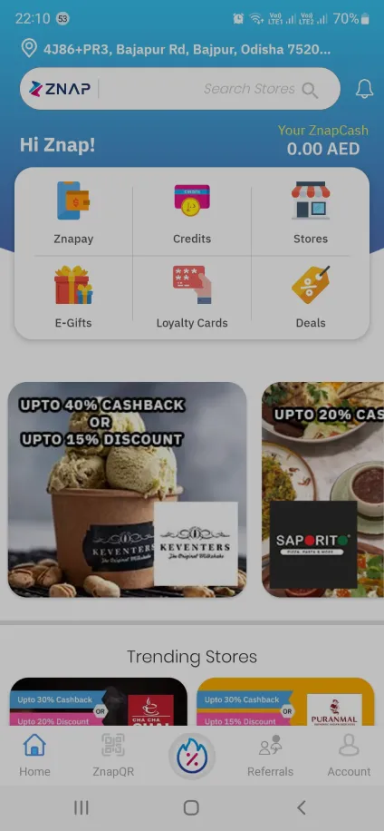 Znap cash ui update