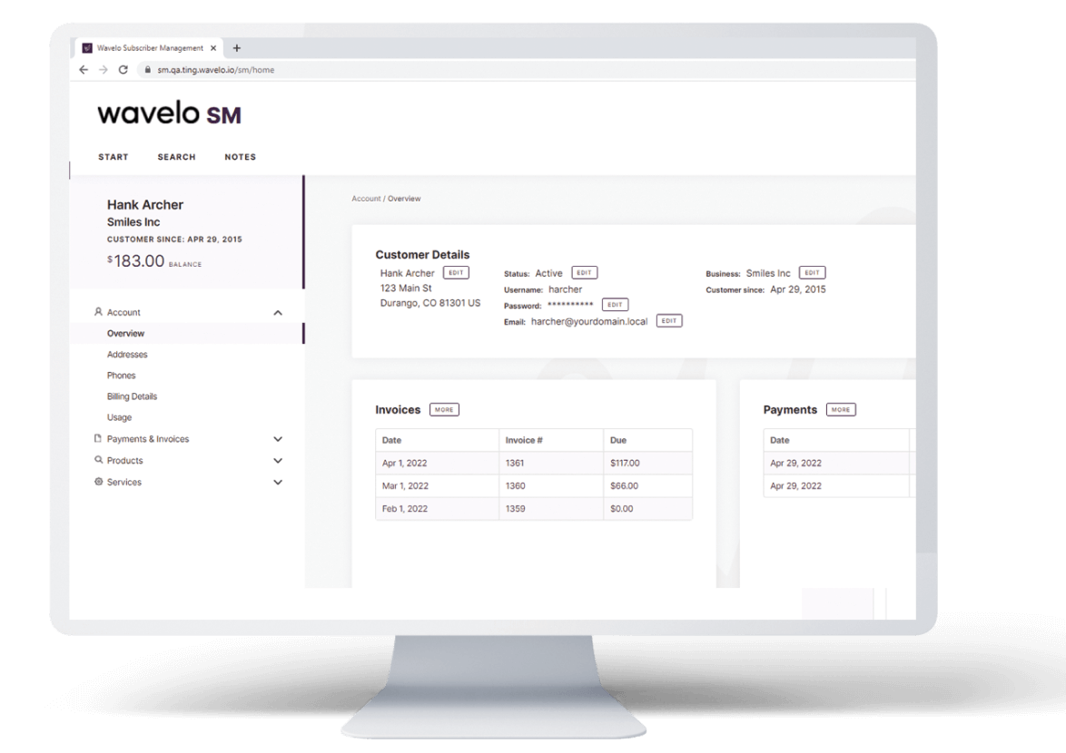 Wavelo UI on a modern desktop computer