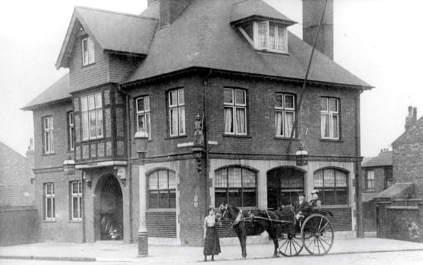 An old postcard image of Britannia House view from the crossroads