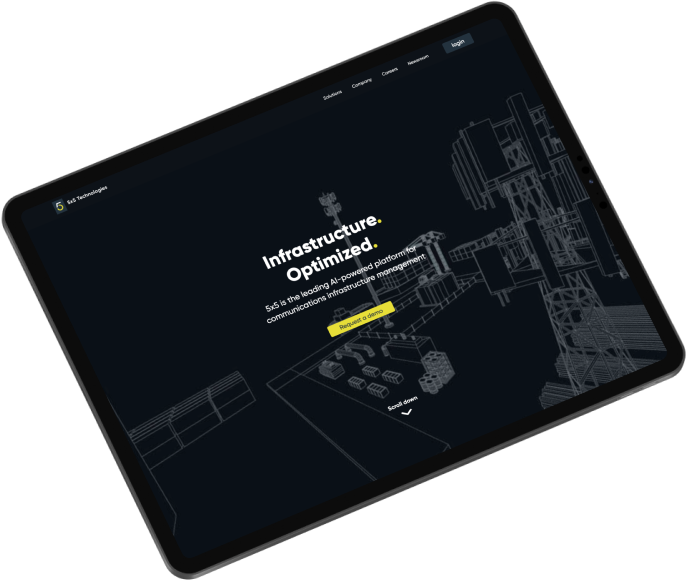 An iPad display the 5x5.ai home page