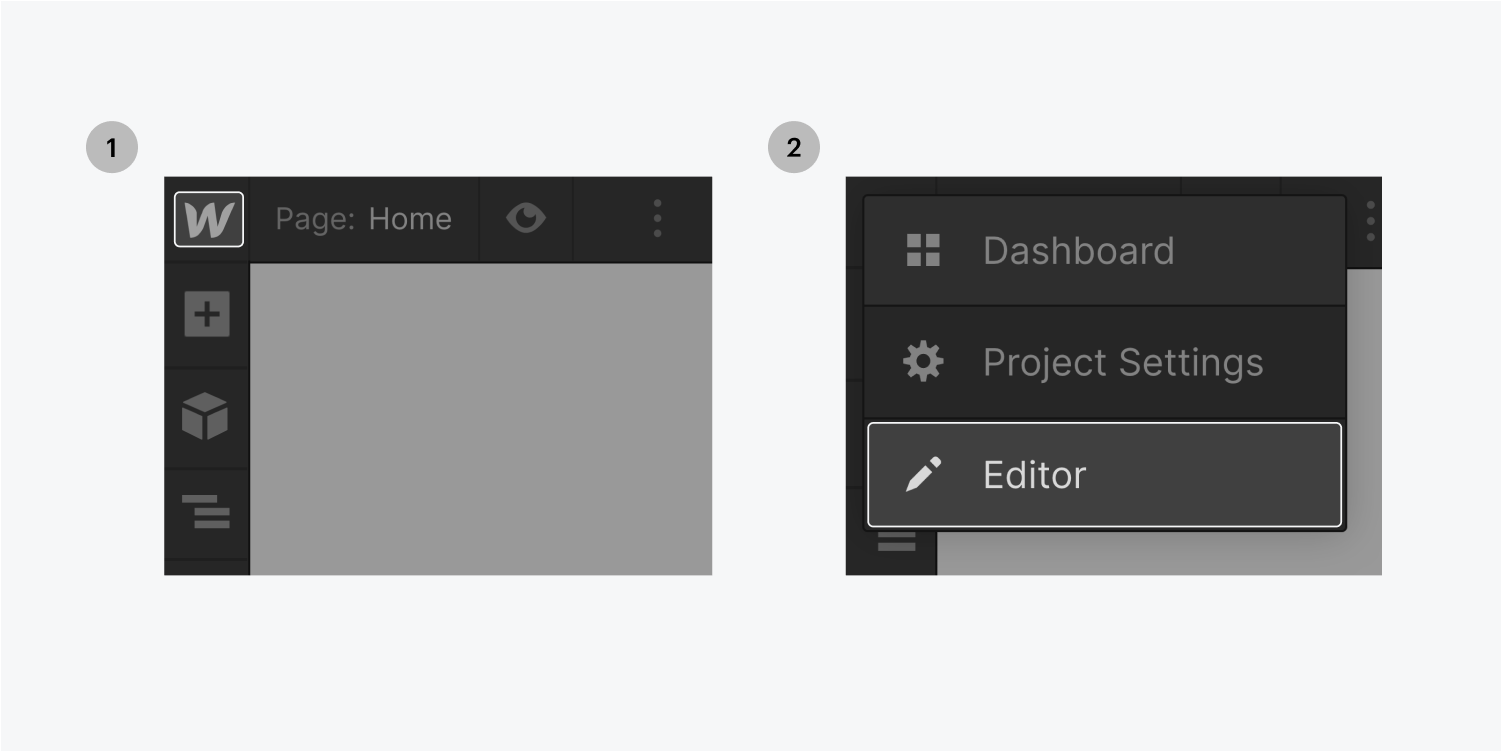 webflow editor access in designer