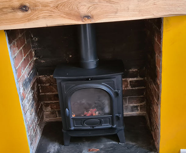 pitched roof and chimney