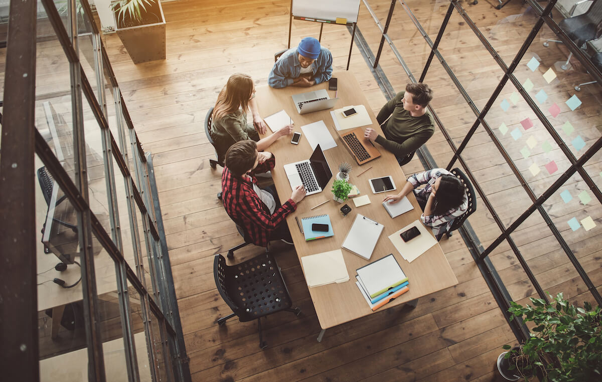 Safeguards rule: team having a meeting