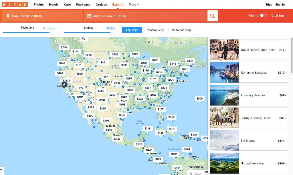 map view on kayak