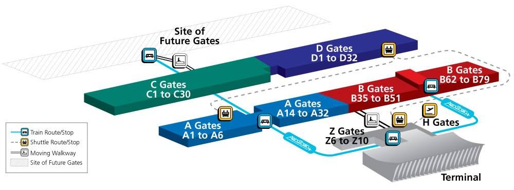 Dulles concourse map
