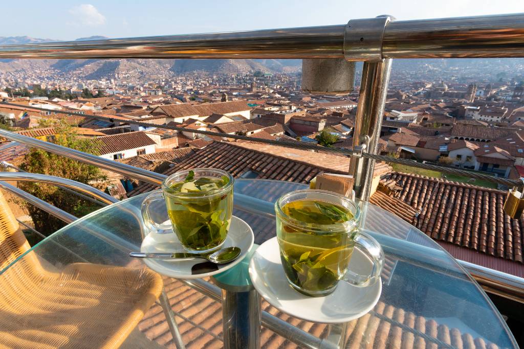coca tea in Cusco.