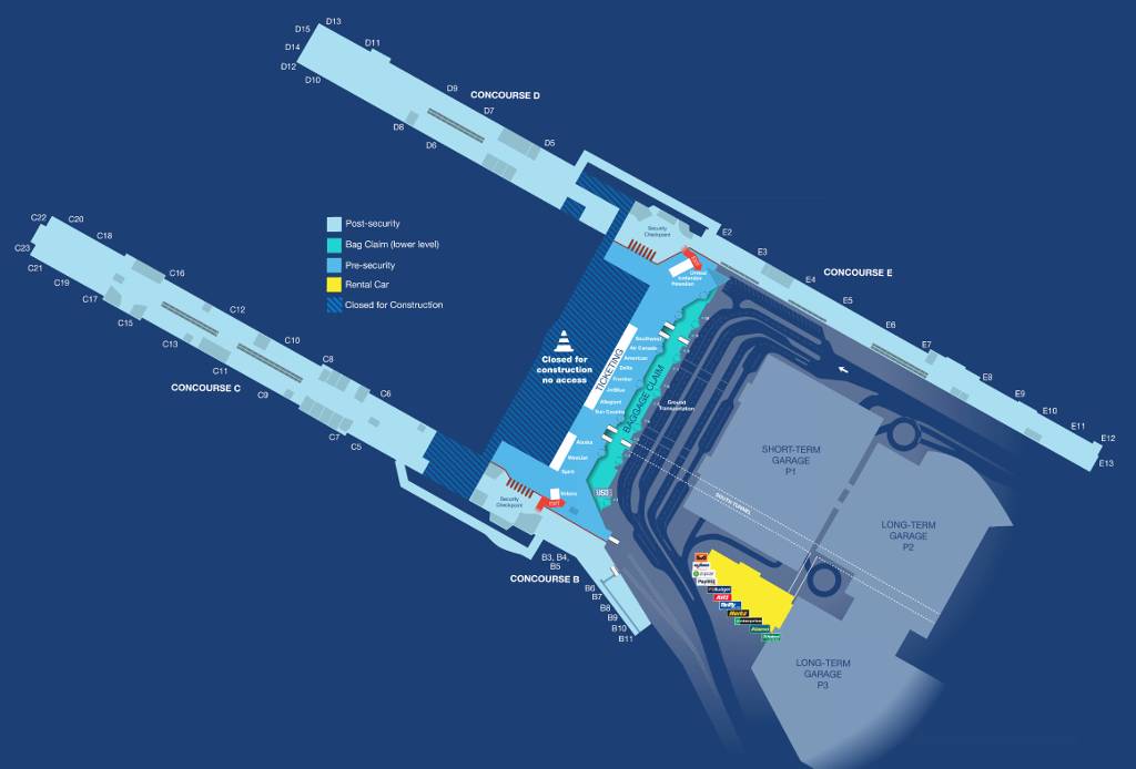 map of PDX airport.