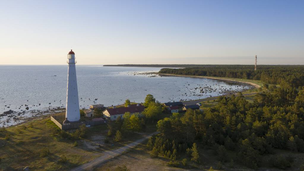 Estonian island with lighthouse.