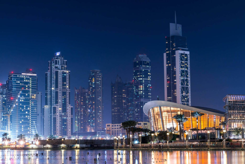 Dubai at night.
