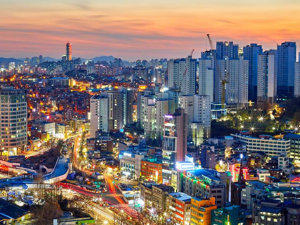Seoul skyline.