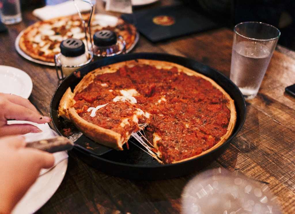 Chicago deep dish pizza.