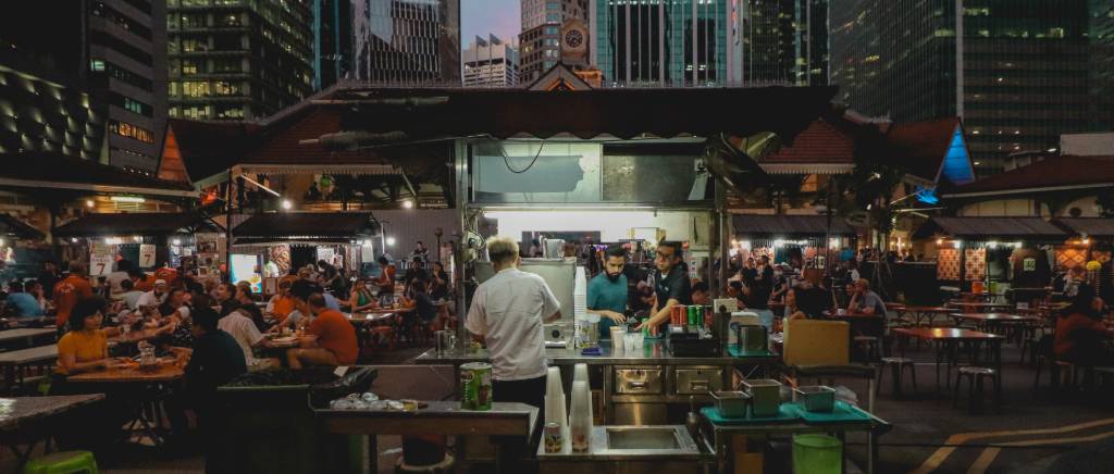 Singapore hawker center.