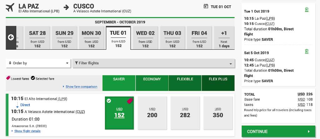 booking on Amaszonas