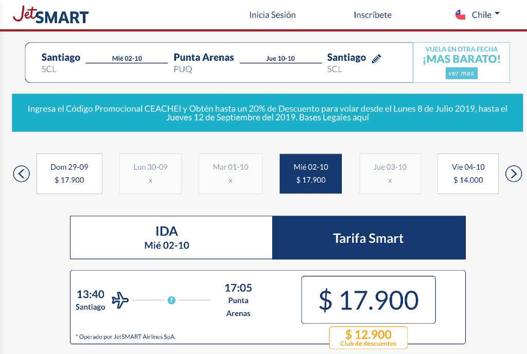 Booking on JetSmart