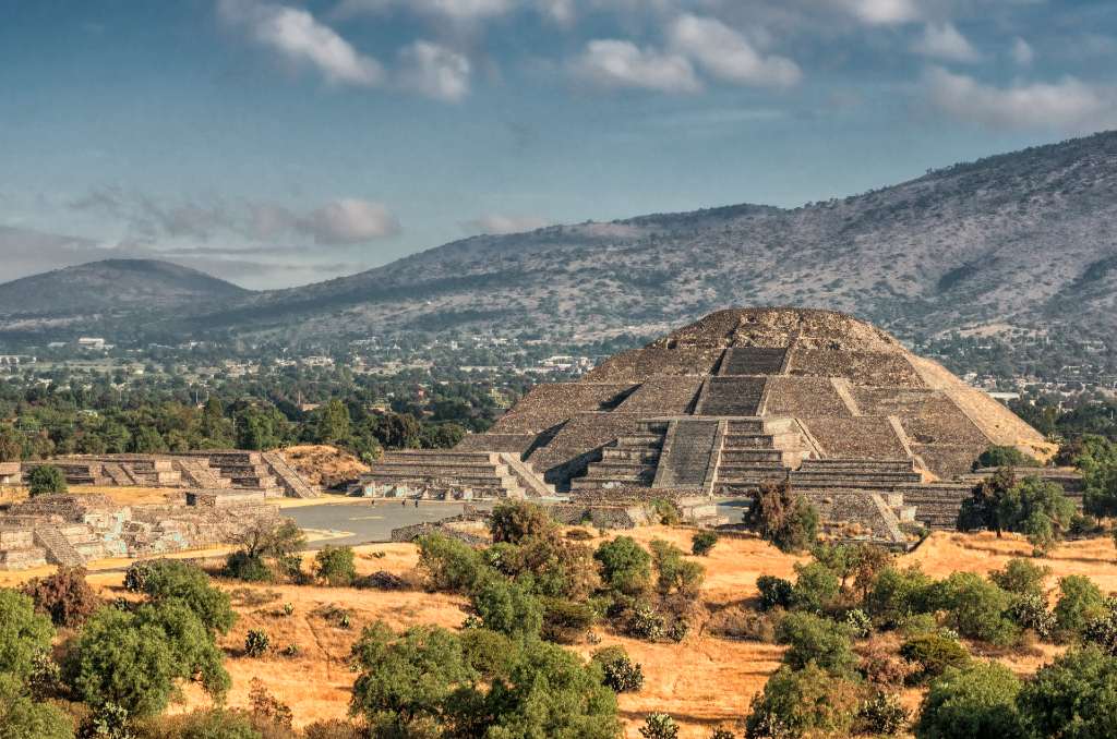 Teotihuacán pyramids near Mexico City.