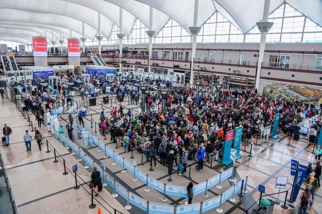 tsa lines at Denver airport.