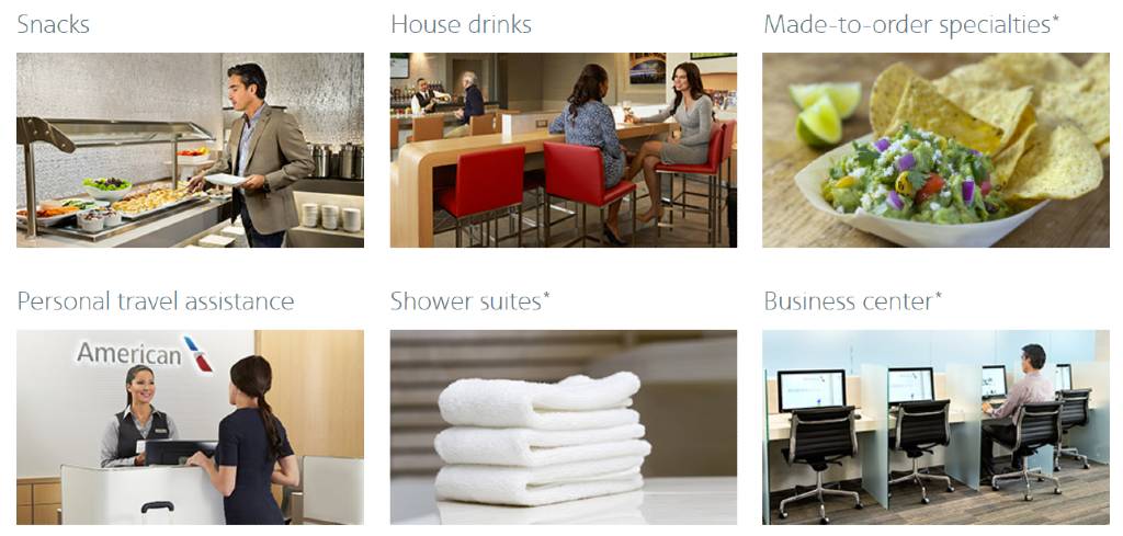 AA Admirals lounge amenities