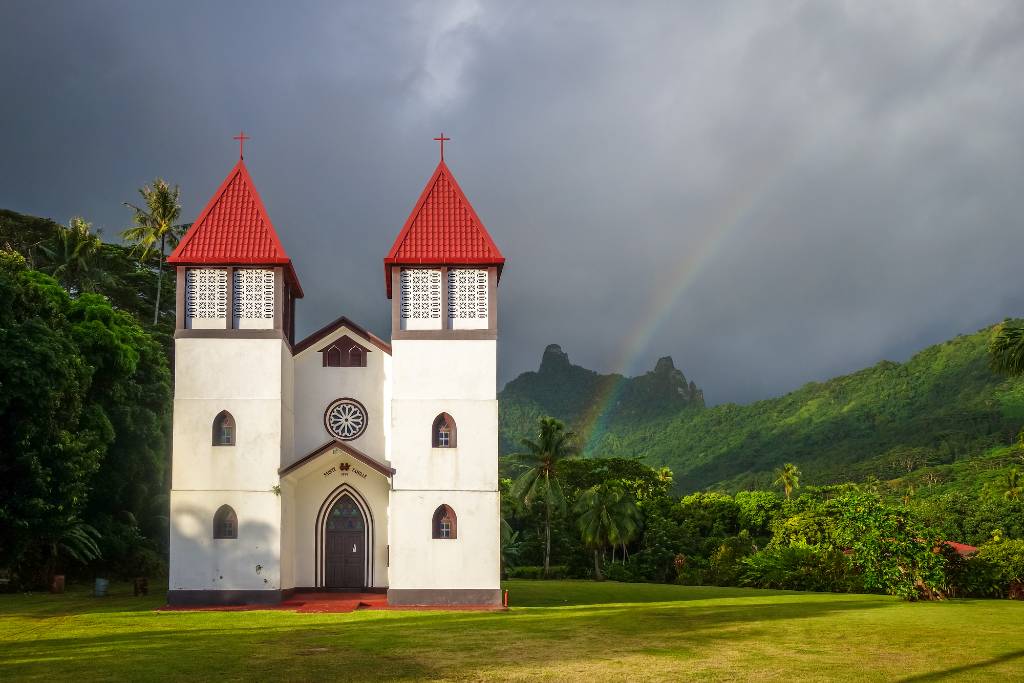 rainbow in French Polynesia.