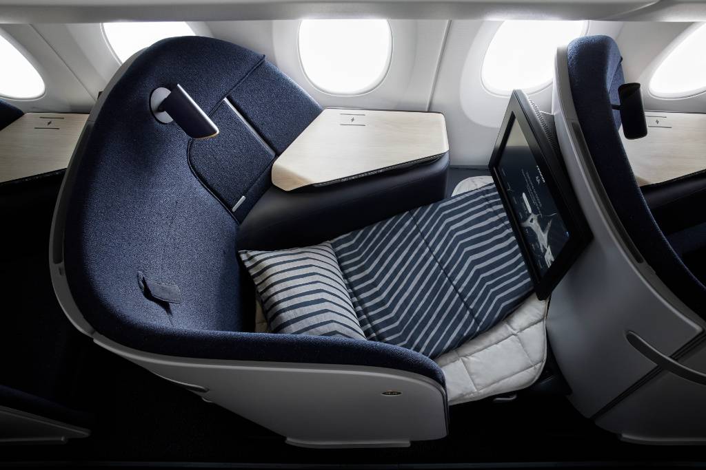Finnair business class seats.