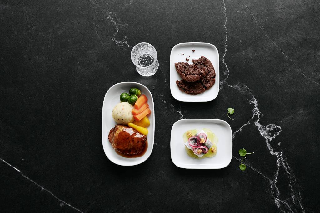 Meal in Finnair business class.