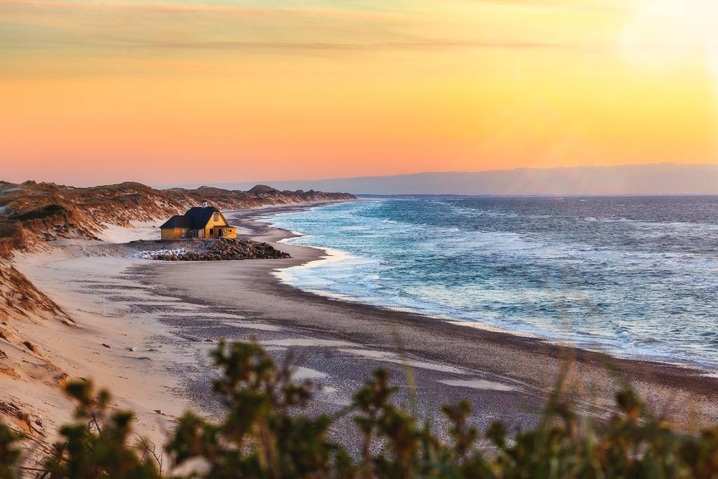 The Danish coast.