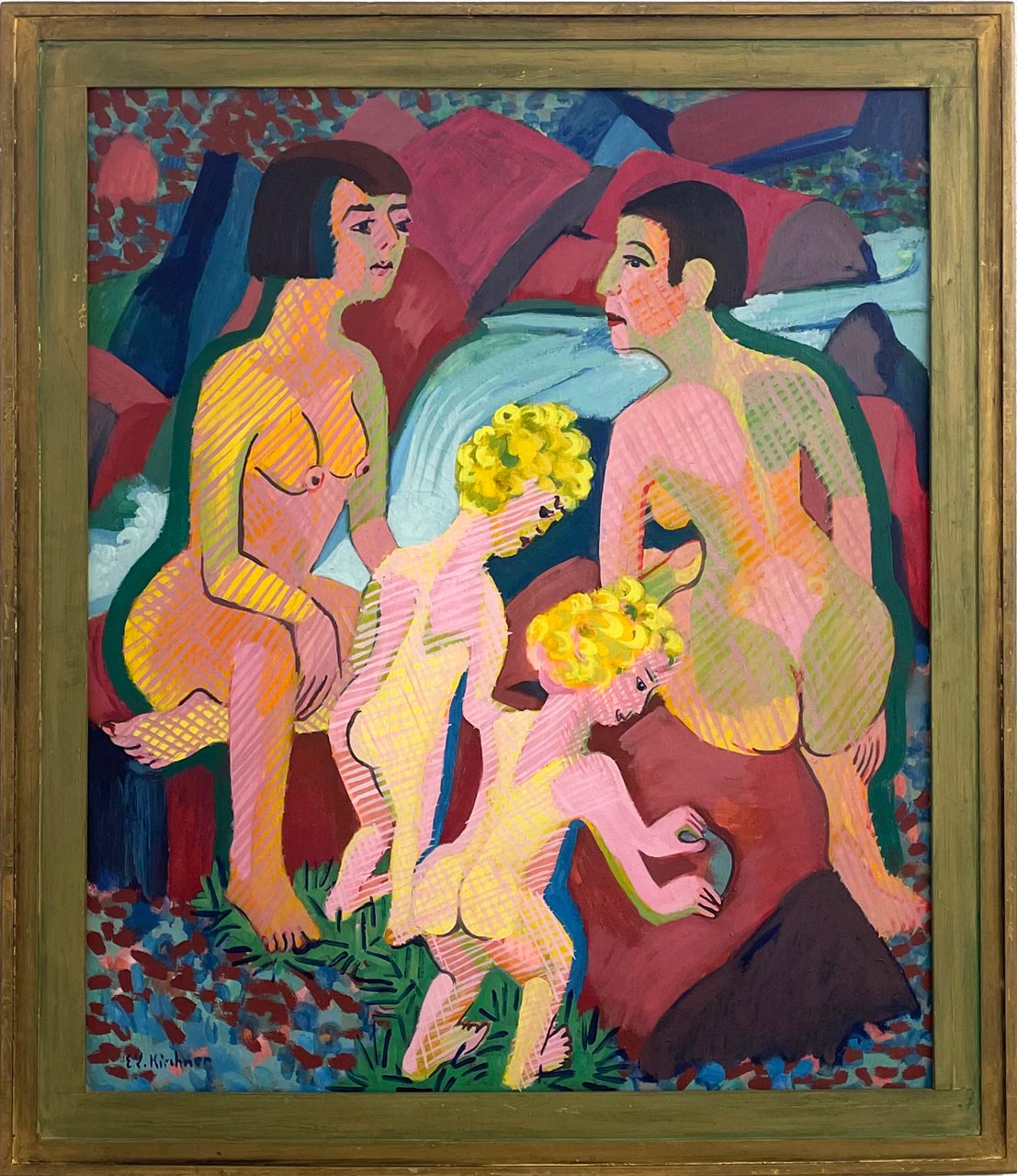 Ernst Ludwig Kirchner, Bathing women and children, 1926/28, Oil in canvas, 110 x 149 cm