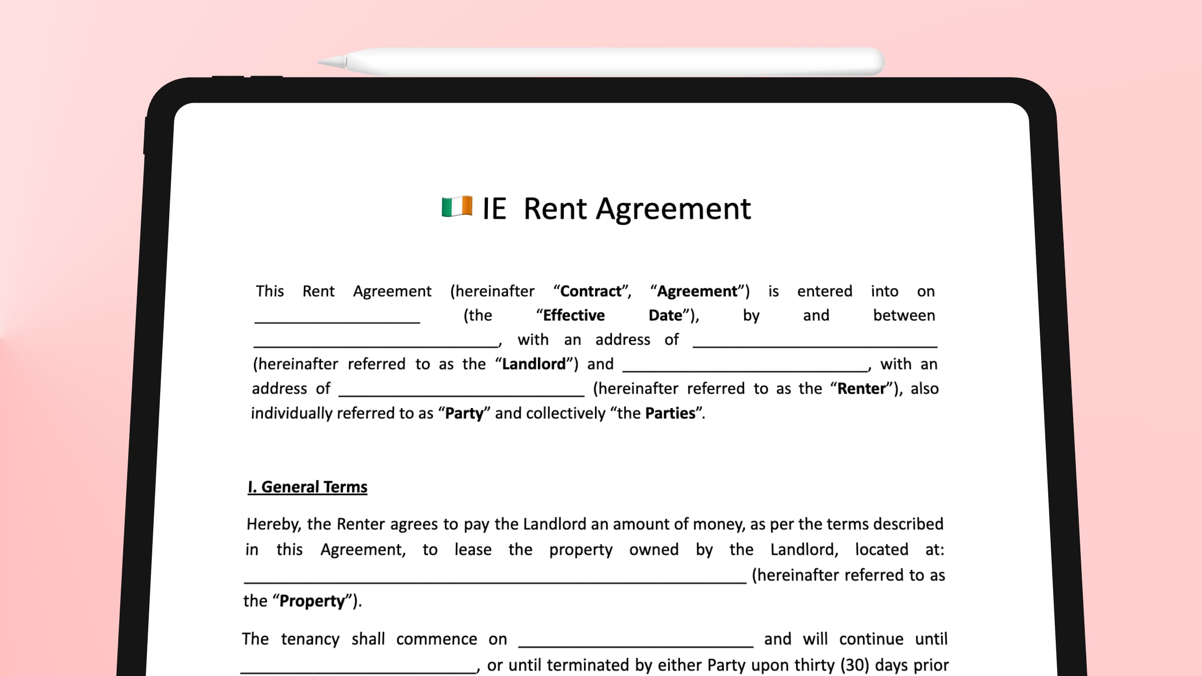 THE Working Ireland Rent Agreement Template Free THE Working Ireland Rent Agreement Template Free
