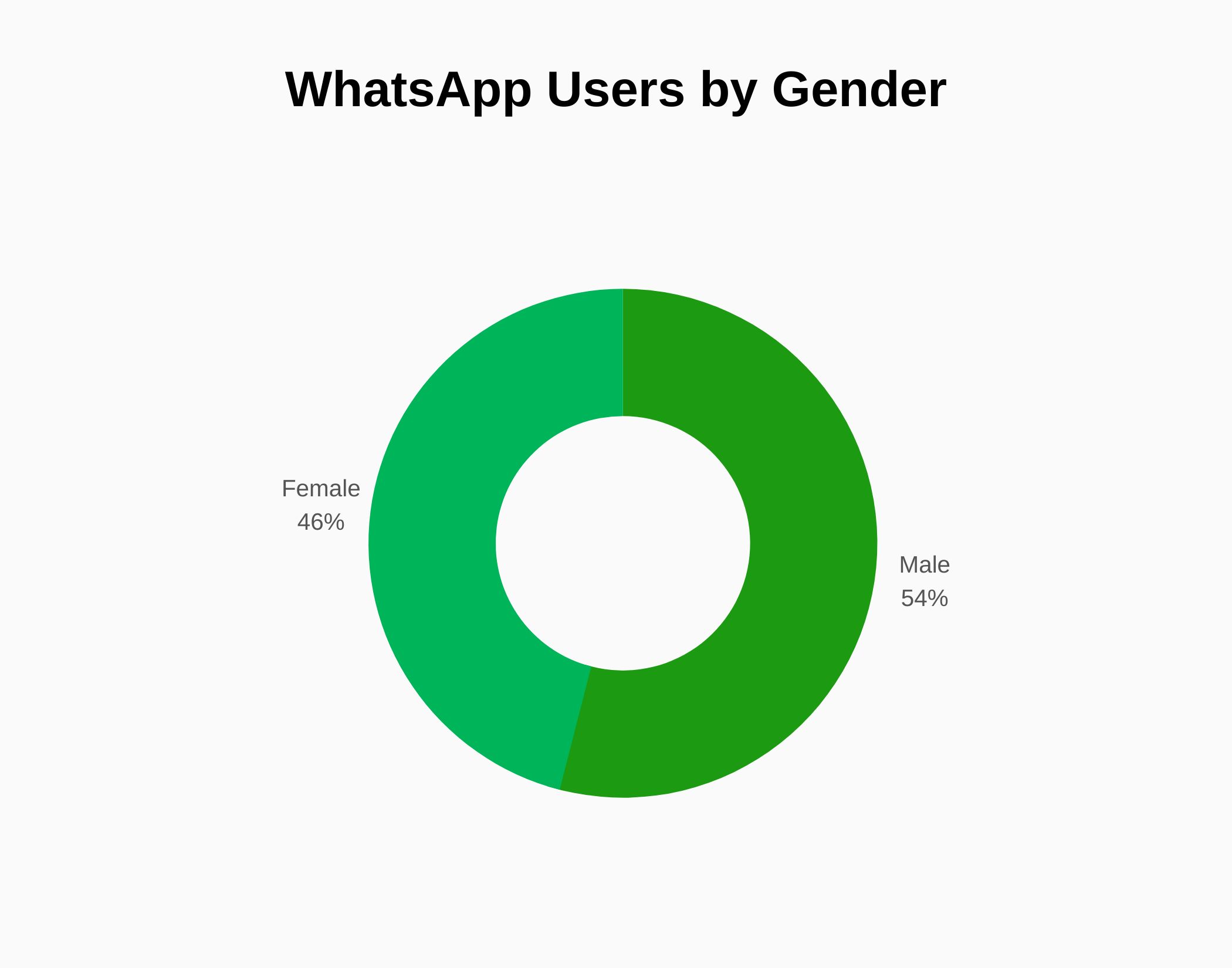 Graph about WhatsApp users by gender